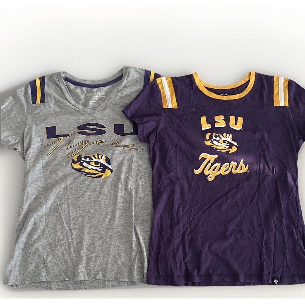 LSU Shirts Woman Tigers‎ Medium Football Purple Yellow Athletic College